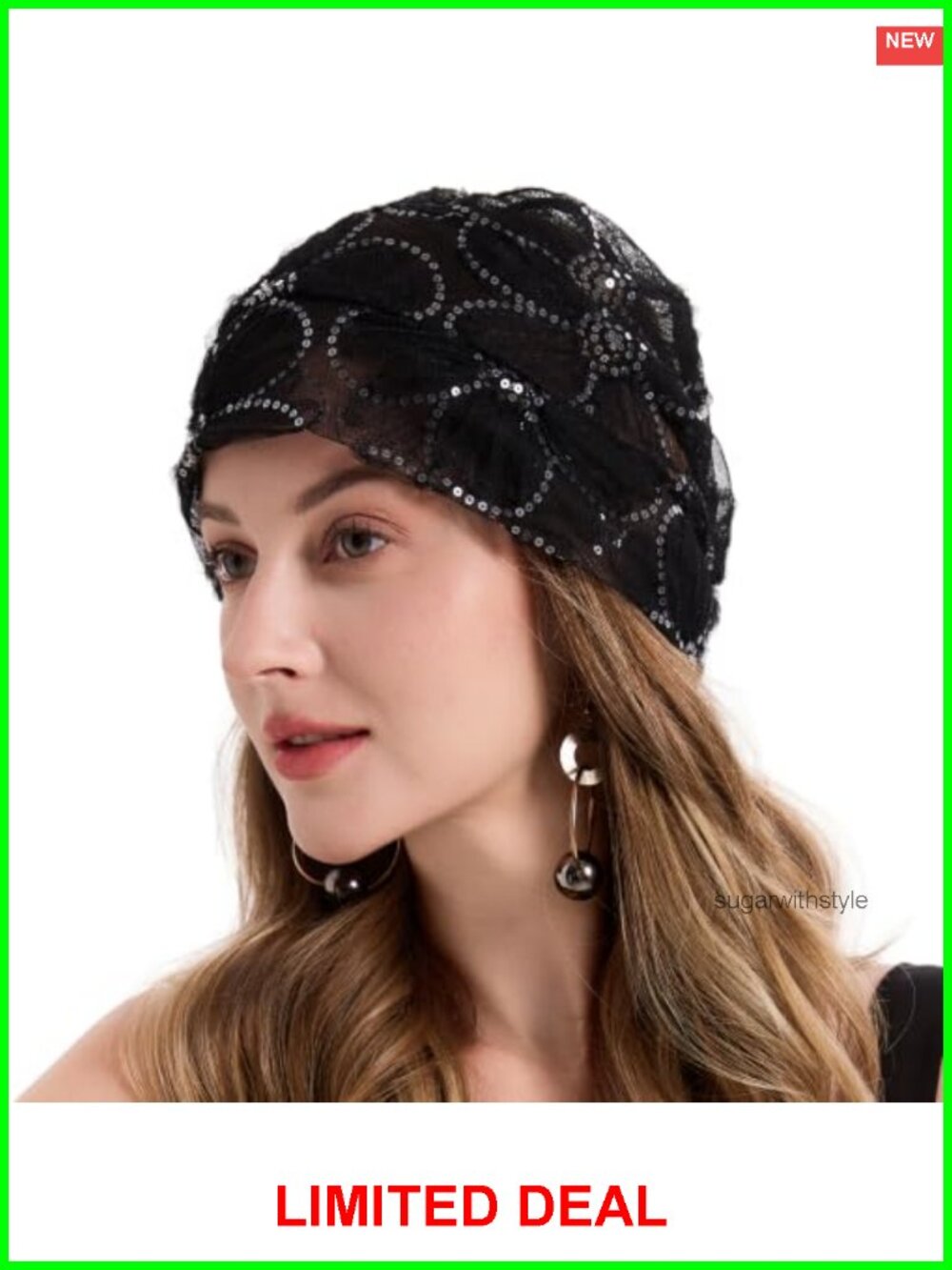 Boho Lace Open-Weave Beanie Lightweight Summer Skull Cap